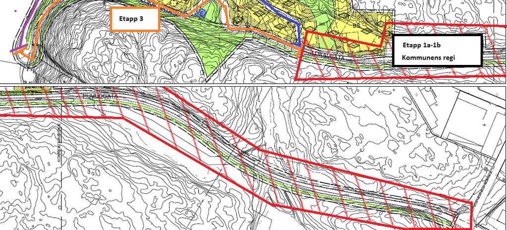 De allmänna anläggningarna är för detaljplanens genomförande indelad i två