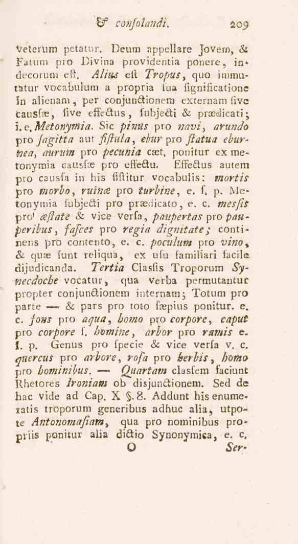 Sf conjolandi. 209 Veteriim petatnr. Deum appellare Jovero, & Fattim pro Divina providentia ponere, in* Aliiis cli Tropus, quo iromu- decorum eft.