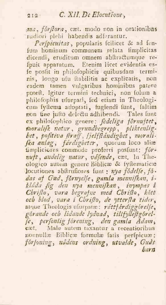 212 C. XII. De E'hcutione>, iina, fbrflora, caet. modp non in orationiblls rudiori plebi habendis adfirantur.