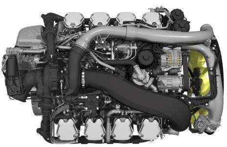 2 (5) s senaste generation med V8-motorer för Euro 6 omfattar fyra effektnivåer. Med hjälp av en grundlig översyn och ny teknik har bränsleförbrukningen minskat med 7-10 procent.