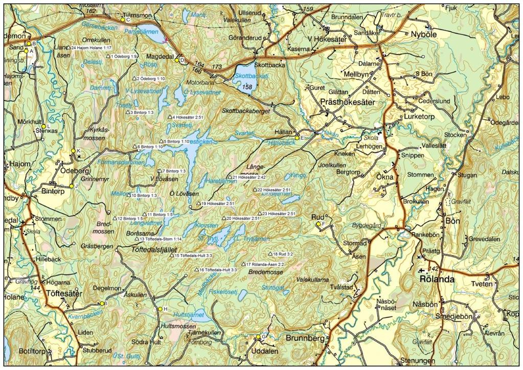 Ljudutbredningsberäkning av ljud från vindkraftverk Projekt: Töftedalsfjället i Eds kommun Beräkningsdatum: 130125 Beställare: Rabbalshede Kraft AB Er referens: