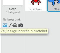 Dags för att förändra bakgrunden: Klicka på symbolen med en bild på till vänster om dina sprajtar.