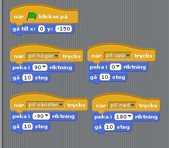 Krabban 1 Krabban styrs med piltangenterna Klicka på krabban så att du får fram dess tomma scriptyta.