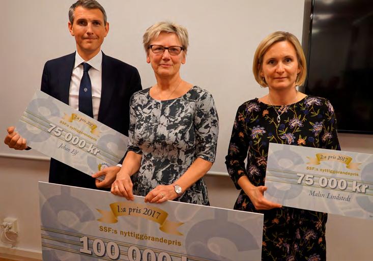 November 2017 SSF:s nyinstiftade Nyttiggörandepris delas ut vid en ceremoni. Första pris på 100 000 kronor går till Agneta Richter-Dahlfors, professor på Karolinska Institutet.
