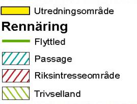 Planområdet helt inom trivselland, viktigt område inom