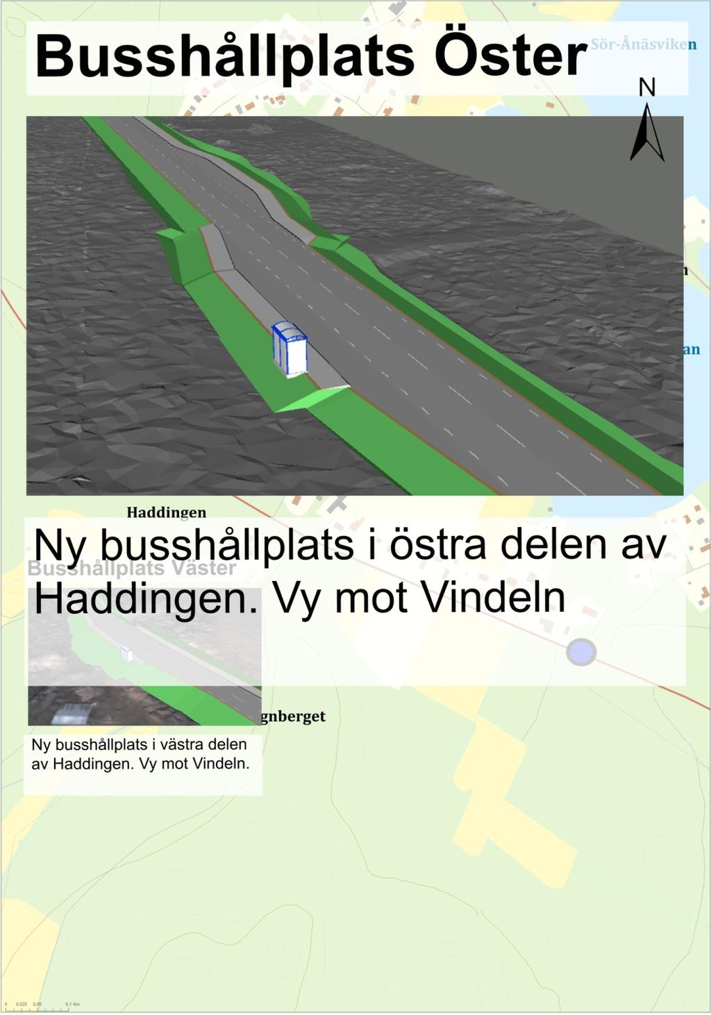 Planförslaget Ny busshållplats i västra delen av Haddingen Ny