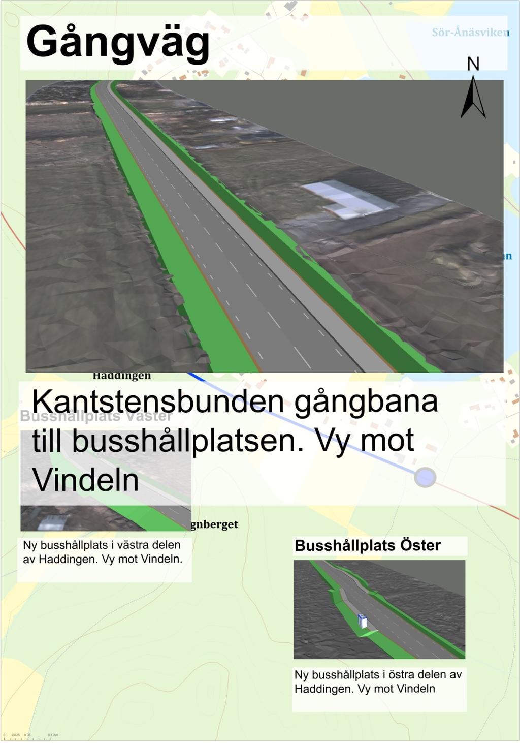 Planförslaget Ny busshållplats i västra delen av Haddingen Ny busshållplats i