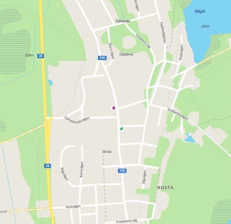 1 BAKGRUND WSP har på uppdrag av Lessebo kommun upprättat en översiktlig dagvattenutredning för ny detaljplan i Kosta (Figur 1). Figur 1. Planområdets läge (markerat med blå ring).