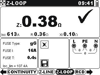 Loopimpedans och prospektiv felström Eurotest AT/XA 8 1 Välj funktion 2 Inställning parametrar och gränser Välj SIGEL TEST i huvudmenyn. FUSE Type Val av säkringstyp [---, V, Gg, B, C, K, D].