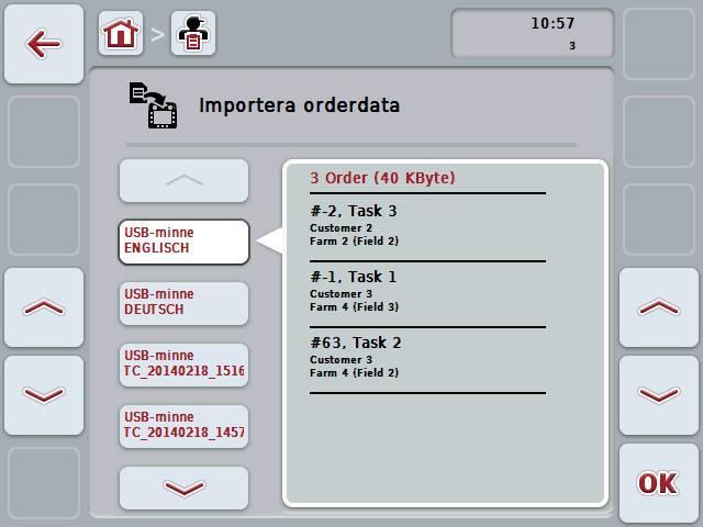 CCI.Control Manövrering 4.5 Importera orderdata Gör så här för att importera en order: 1.