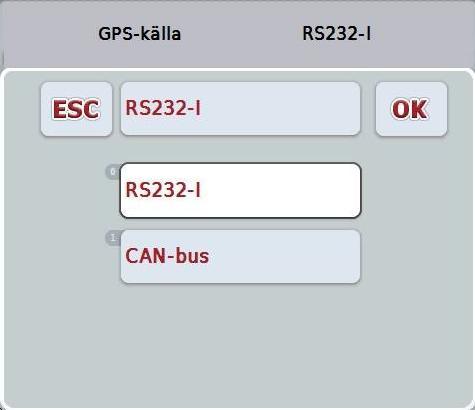 CCI.GPS Manövrering 4.3.1 Välja GPS-källa Gör så här för att välja GPS-källa: 1.