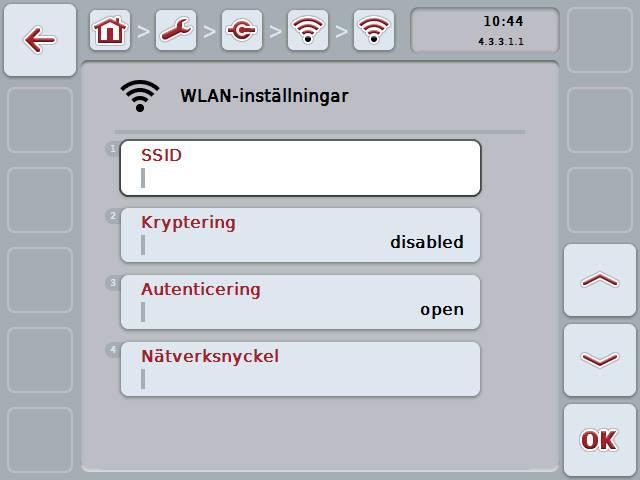 ISOBUS-terminal CCI 100/200 Manövrering 6.3.5.5.3.3.2 Spara WLAN-nätverk Ännu inte sparade WLAN-nätverk är markerade i nätverkslistan med ett + framför namnet.