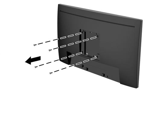 2. Ta bort de fyra skruvarna från VESA-hålen på