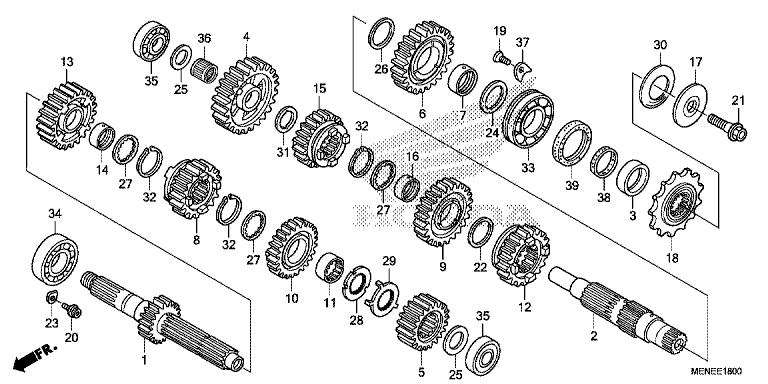 Page 1 of 2 E-18 TRANSMISSION 1 23210-MEN-A70 HUVUDAXEL KOMP. (15T) 001 0 0 2 23220-MEN-A70 MOTAXEL KOMP.