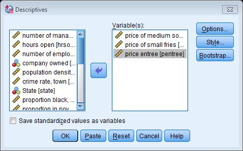 Deskriptiv statistik Beräkning av deskriptiva parametrar, kvantitativa variabler: 1.