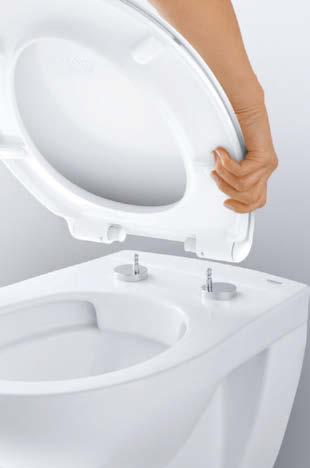 Tillgänglig för alla toaletter i samtliga tre serier SNABBKOPPLING SMIDIG BORTTAGNING FÖR ENKEL RENGÖRING GROHE sitsar med snabbkoppling kommer utrustade med ett