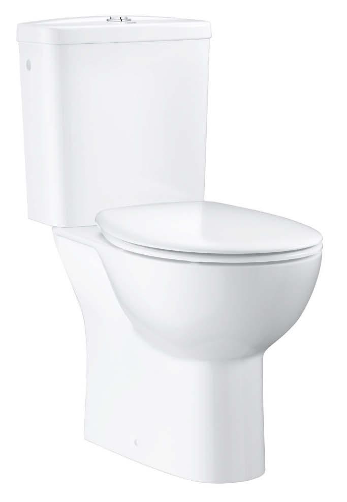 BAU 39 346 000 WC kopplad kombination: WC, utan spolkant, S-lås (39 429 000) Cistern sidoinlopp (39