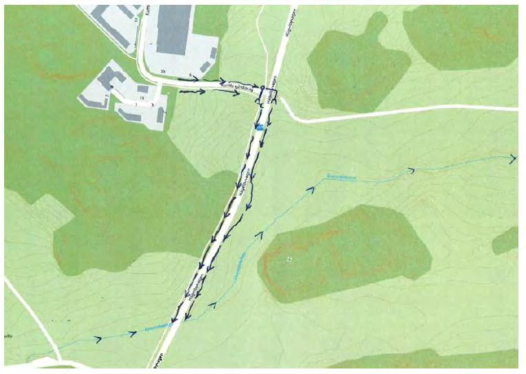 BOTKYRKA KOMMUN Planenheten PLANBESKRIVNING 2017-04-10 22 [28] 2015:424 Bild 10: Skiss över hur dagvattnet leds via diket till Älvestaån.