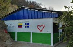 Brenbrittsskolan i Bunkwimake, Sierra Nevada de Santa Marta Byggdes februari