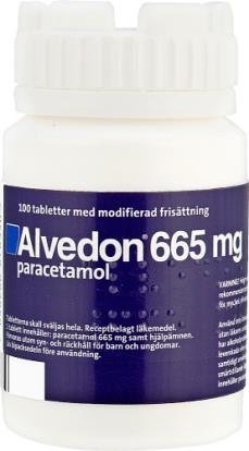 Alvedon 665 mg Alvedon 665 mg dras tillbaka från marknaden den 1 juni 2018 Patienter kan fortsätta behandlas enligt godkänd indikation och dosering med