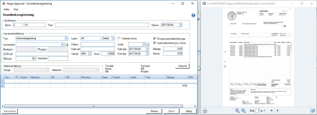 Import 2017.2 eller tidigare (Flik Importfiler) Om du använder Tolkning Online (Readsoft) eller om du får filer från vår Scanning Solution (BancTec) lägger sig filerna i fliken Importfiler.