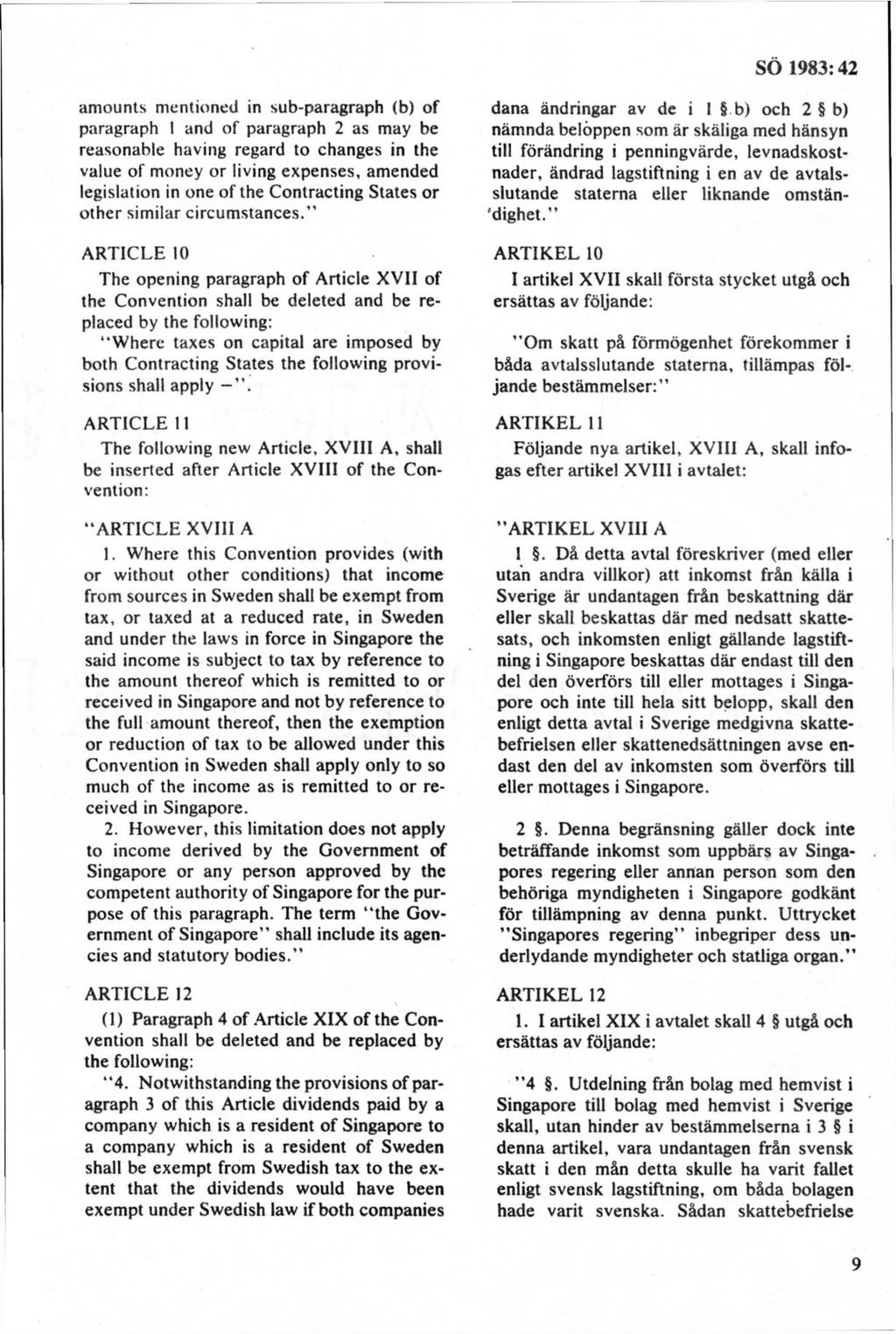 am ounts m entioned in sub-paragraph (b) of paragraph 1 and o f paragraph 2 as m ay be reasonable having regard to changes in the value of m oney o r living expenses, am ended legislation in one o f