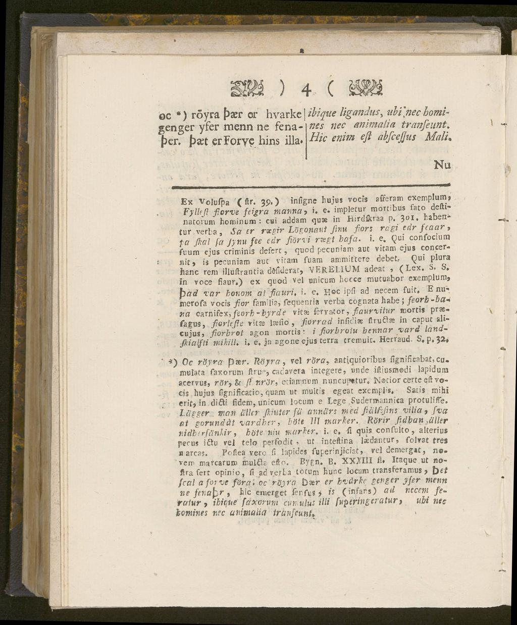 oc *) röyra >a?r er hvarke genger yfer menn ne fenapcr. erforye hins illa* ibique ligandus, ubi\nec homi nis iiec emimalia tranfeunt. Hk enim eft abfcejjus Mali. Nu Ex VoJufpa (Hr. 3.