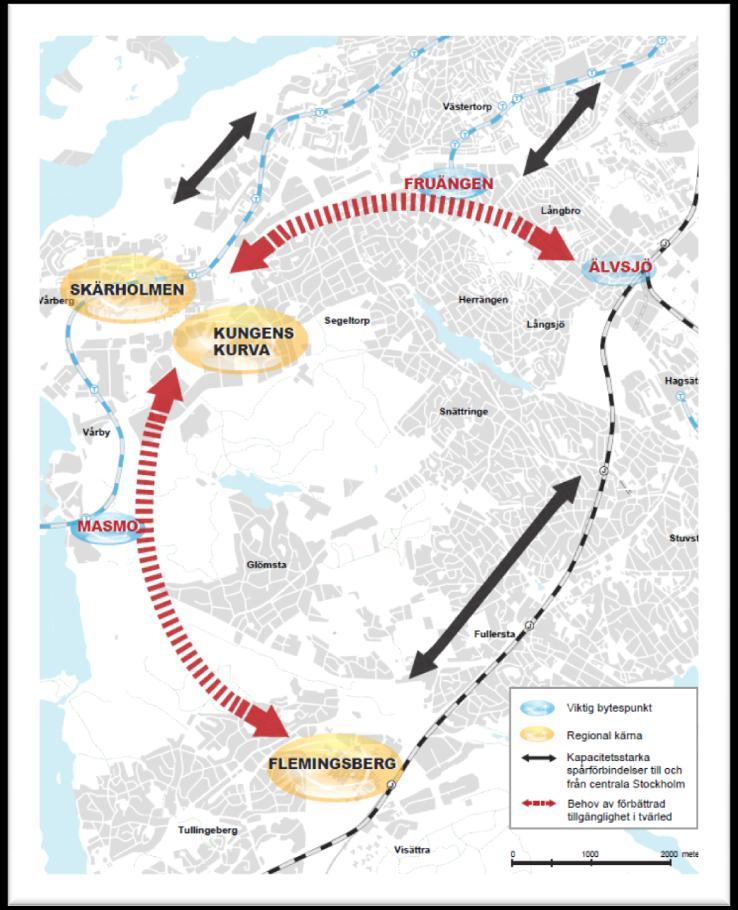 SL planering för Spårväg. SL tog 2002 fram en sträckningsstudie över framtida spårväg i sydvästra Stockholm åt Stockholm Stad och Huddinge Kommun, Spårväg Syd.