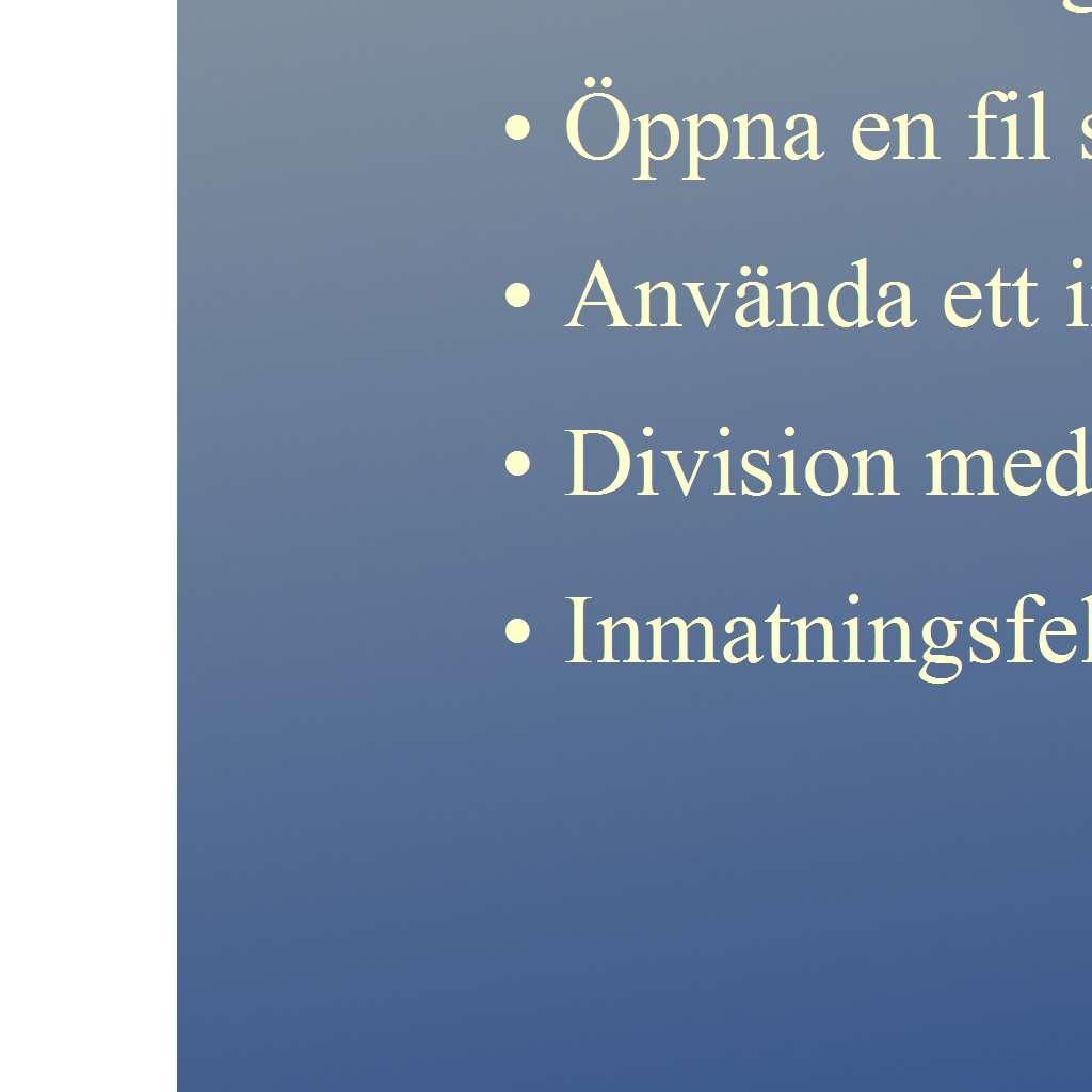 33 Vad används undantag till?