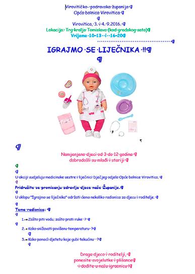rujan 2016. od 11,00 do 12,30 sati tema: Razvoj govora i komunikacija s djecom utorak, 20. rujan 2016.