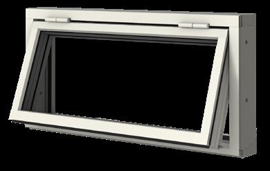 Överkantshängt fönster AVXÖ Utåtgående överkantshängt fönster AVXÖ Utåtgående överkantshängt. Hoppe Pure, aluminium silver (F1), levereras monterat.