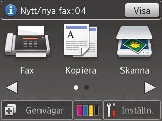 Förhandsgranska nya fax Relaterade modeller: MFC-J985DW Ett meddelande visas på LCD-skärmen när ett fax tas emot. Denna funktion är endast tillgänglig för svartvita faxmeddelanden.