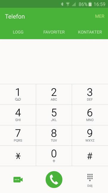 Slå numret på knappsatsen, kom ihåg att slå riktnumret först. Tryck sedan på den gröna telefonsymbolen.