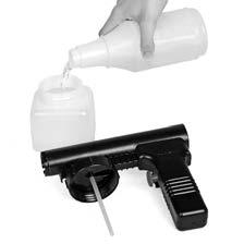 Försäkra dig om att stigröret är fäst på den bärbara sprayflaskan innan du skruvar på behållaren ordentligt.