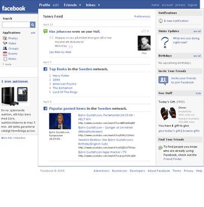 4. Resultat 4.1.2 Social Networking Figur 9. Facebook, stort gränssnitt Figur 10.
