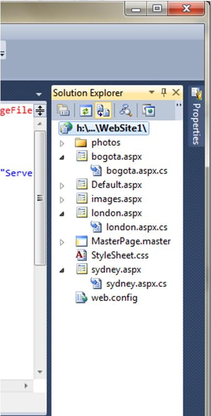 CodeBehindi Visual Studio 1. Skriv aspx-kod direkt i koden eller lägg ut objekt via Toolbox i Visual Studio 2.