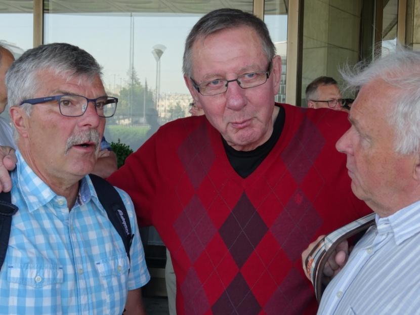 Tre gentlemän som funderar på hur det skall bli att komma till saltgruvorna, Göran Bryntesson, Ingvar Klang och Thomas Lövgren.