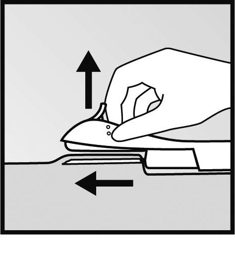 Du kan bäst se nålens rörelse och att den är insatt precis under huden, om du sitter ner och tittar på applikatorn från sidan och INTE uppifrån.
