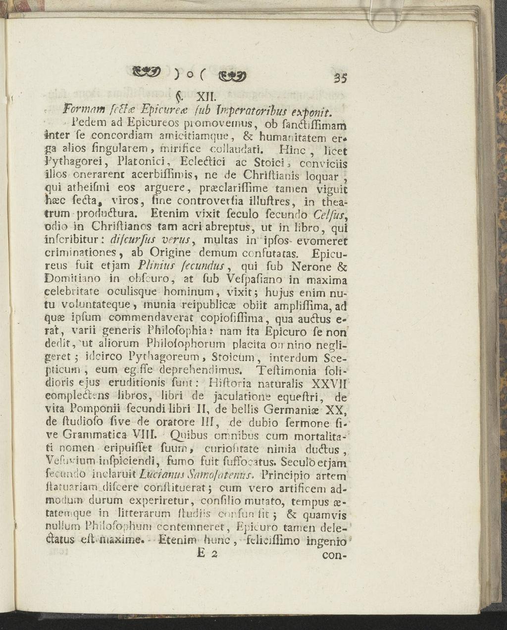 ) o fg 2> 35. XII. Fornuim fett# Epiatre<e fub Imperatoribus exponit.