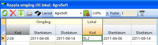 Det är en fördel om stall/avdelningsnummer ingår i omgångskoden. Ett längre namn på omgången, frivilligt. Kan t.ex. vara år och insättningsvecka. Insättningsdatum Söndagen i tömningsveckan.