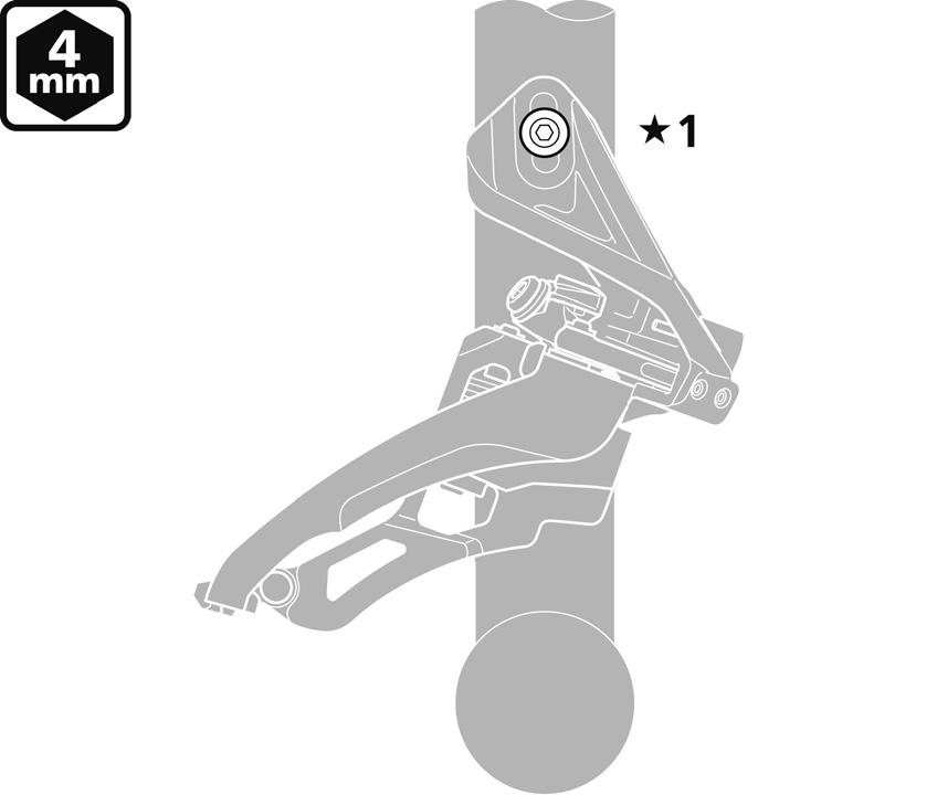 MONTERING Direktmonterad typ (FD-M9000/M8000/M672/M612) Side swing 2. Inpassa den platta delen av kedjestyrarens ytterplatta parallellt med den platta ytan på det störst kedjedrev.