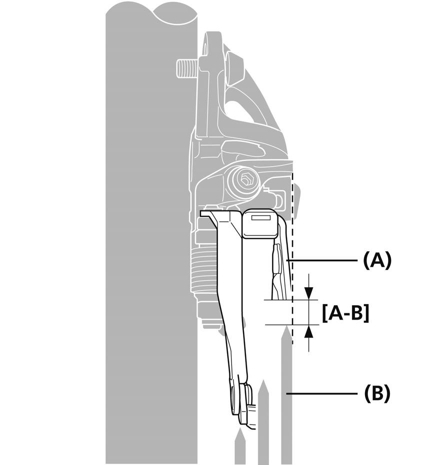 1 4 mm insexnyckel [A-B] 1-3 mm (A) Kedjestyrarens ytterplatta (B) Störst kedjedrev TEKNISKA TIPS När du på nytt utför justeringar utan ett pro-set justeringsblock, ska du inpassa den