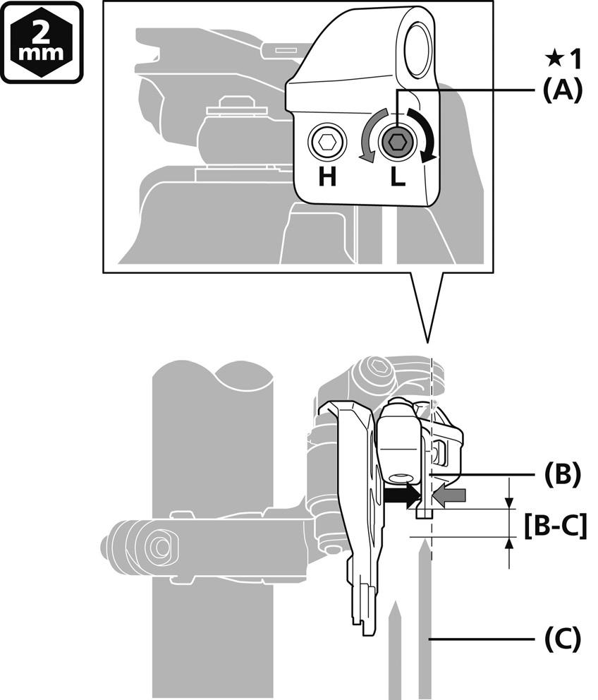 MONTERING Montering av framväxeln (Dubbel fram) Bandtyp (FD-M9020/M8020/M617/M677) Side swing 2.
