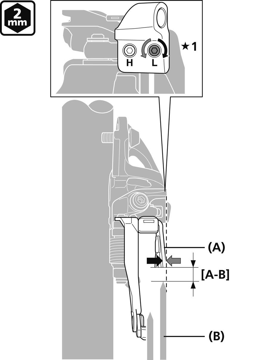MONTERING TEKNISKA TIPS Kontrollera genom att hålla en insexnyckel mot det störst kedjedrevs platta yta såsom bilden visar. 2.