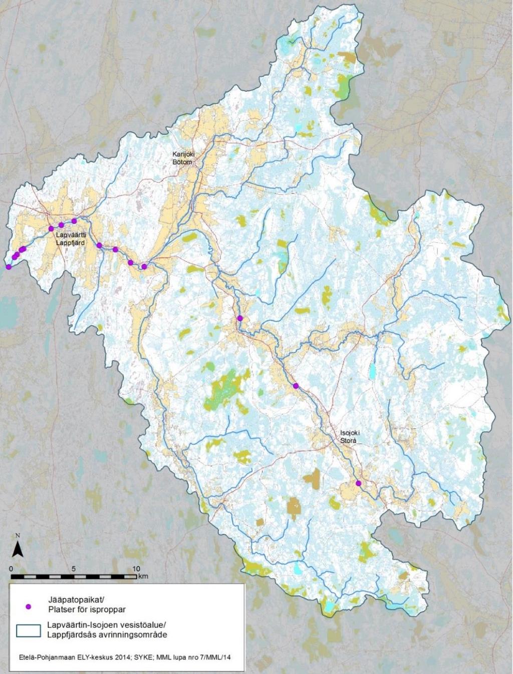 Tabell 6. Nätverket av hydrologiska mätstationer samt de viktigaste vattenstånds - och vattenföringsuppgifterna i Lappfjärds ås avrinningsområde (HYDRO-registret 2015).