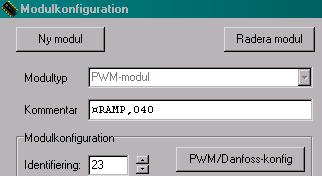 - PWM utgångarna fungerar endast under förarval A * För V35 och senare kan ramptiden för Acceleration aktiveras och ställas in mellan 25ms upp till