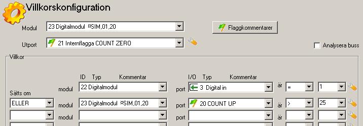 Funktionen COUNT i ID 23 Flagga 20 & 21 Flagga 20 kan användas som en uppräknare för t.ex.