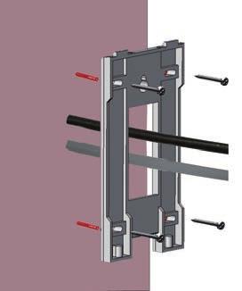 För kommunikationen mellan dörrcentralen och interfacet (i botten av lådan) krävs en kabel av typen LIYCY 10x0,25mm².