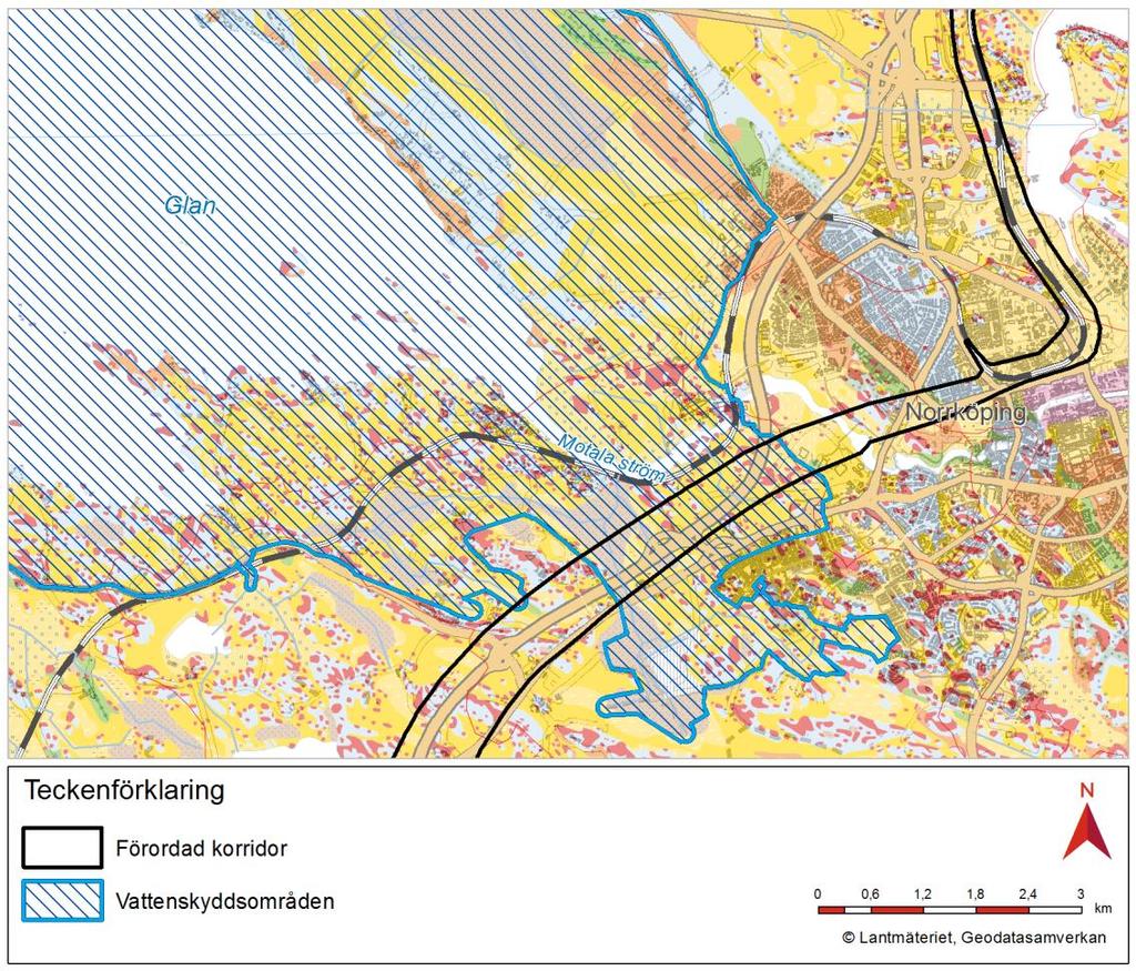 För den tertiära zonen gäller att ny och befintlig verksamhet ska bedrivas så att risken för vattenförorening minimeras (Länsstyrelsen i Östergötland, 2012). Figur 1.