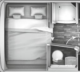 24 BÄDDMÅTT BÄDDMÅTT BD-PLANLÖSNING (I 68, I 74) Nedsänkbar säng (L x B) Tvärställd bakre säng (L x B) 92 x 4 cm